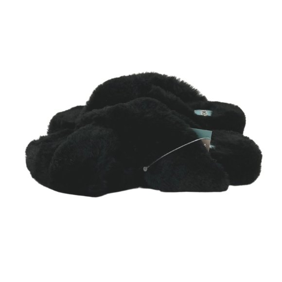 TOMS | Women's Susie Faux Fur Slipper | Black | Various Sizes - Picture 4 of 6